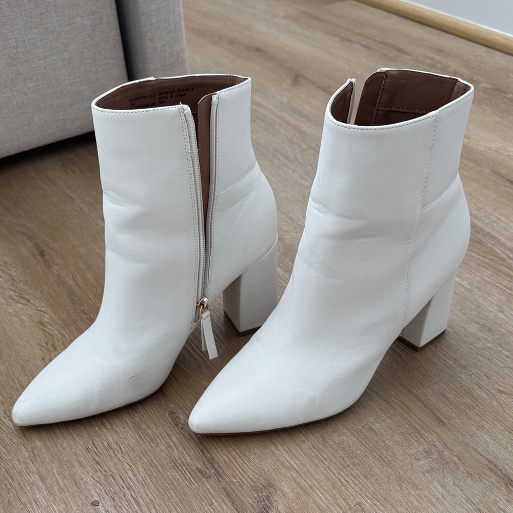 Madden Girl White Heeled Boots